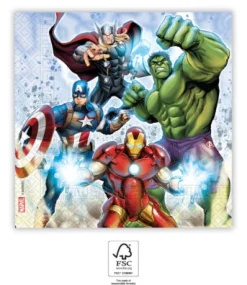 Lautasliinat>Procos S.A., 56th KLM Paleas Ethnikis, 320-11 Inofita Greece, www.procos.gr Avengers lautasliina 33 x 33 cm 20kpl/pkt