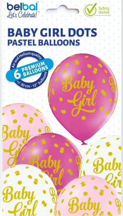 Vauvakutsut, Baby Shower|Vauvakutsut, Baby Shower>Belbal sp.zo.o, ul.Skarszewska 1, 83 - 110 Tczew, www.belbal.com Baby girl ilmapallo 30 cm 6 kpl/pkt