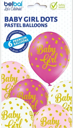 Painetut Ja Kuvioidut Ilmapallot>Belbal sp.zo.o, ul.Skarszewska 1, 83 - 110 Tczew, www.belbal.com Baby girl ilmapallo 30 cm 6 kpl/pkt