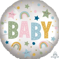 Pienet Foliopallot>Anagram International Inc, 7700 Anagram Drive, MN 55344-7307, USA, http://www.anagramballoons.com/ Baby satiini foliopallo
