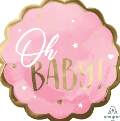 Vauvakutsut, Baby Shower|Vauvakutsut, Baby Shower>Anagram International Inc, 7700 Anagram Drive, MN 55344-7307, USA, http://www.anagramballoons.com/ Baby vaaleanpunainen muotofoliopallo