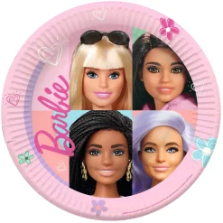 Lautaset|Barbie>IV Beck / Amscan Europe GmbH, Dettinger Str. 148, 73230 Kirchheim/Teck, Germany, www.amscan-europe.com Barbie suuri pahvilautanen 23 cm 8 kpl/pkt