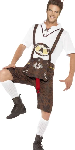 Penkkarit|Aikuisten Naamiaisasut>Smiffys II Ltd., New Lane, Leeds, LS11 5DZ United Kingdom, www.smiffys.com Brad Wurst Lederhosen aikuisten naamiaisasu