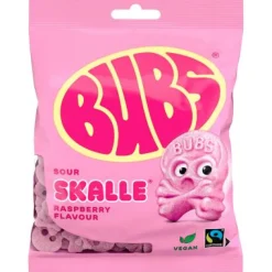 Makeiset|Muut Juhlatarvikkeet>Juhlamaailma Bubs Vadelma Vaahtokallo 90g