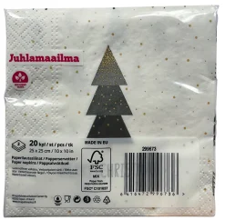 Joulu|Lautasliinat>Ilmapallokeskus Balloon Center Oy Part of Toyrock Group, Tiilipojanlenkki 9, 01720 VANTAA, www.ilmapallokeskus.fi Christmas joulukuuset lautasliina 25 x 25 cm 20 kpl/pkt