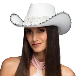 Muut Asusteet|Pannat, Kruunut Ja Tiarat>Boland Party Partners, P. O. Box 518, AK ALPHEN A/D RIJN, https://boland.eu Cowboy hattu bride valkoinen