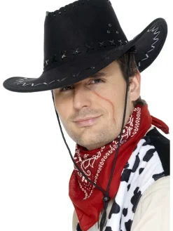 Muut Asusteet|Hatut Ja Päähineet>Smiffys II Ltd., New Lane, Leeds, LS11 5DZ United Kingdom, www.smiffys.com Cowboyhattu mokkajäljitelmä, musta