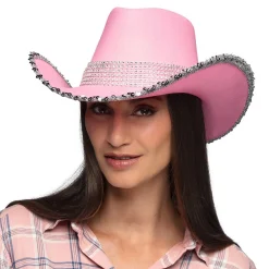 Pannat, Kruunut Ja Tiarat|Festarit>Boland Party Partners, P. O. Box 518, AK ALPHEN A/D RIJN, https://boland.eu Cowboy hattu paljeteilla, pinkki