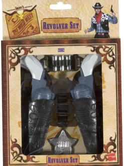 Leikkipistoolit, -Kiväärit Ja -Revolverit>Smiffys II Ltd., New Lane, Leeds, LS11 5DZ United Kingdom, www.smiffys.com Cowboy setti; revolverit, seriffin tähti ja luodit