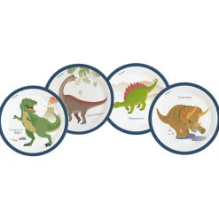 Lautaset|Dinosaurukset>IV Beck / Amscan Europe GmbH, Dettinger Str. 148, 73230 Kirchheim/Teck, Germany, www.amscan-europe.com Dinosaurus suuri pahvilautanen 8 kpl/pkt