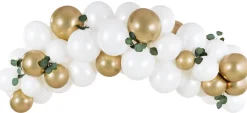 Rippijuhlat|Rippijuhlat>PartyDeco sp. z o.o. sp. k., ul. Kolumba 1, 70-035 Szczecin, www.partydeco.com DIY ilmapallokaari valkoinen kulta 200 cm