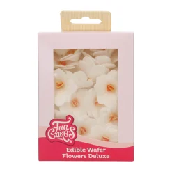 Kakkukuvat Ja Syötävät Koristetarrat|Muut Juhlatarvikkeet>Confetti Oy, Moukarikuja 4 C 1, 4300 TUUSULA, www.confetti.fi FunCakes syötävät vohvelikukat, Hortensia valkoinen 18 kpl
