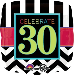 Pienet Foliopallot>Anagram International Inc, 7700 Anagram Drive, MN 55344-7307, USA, http://www.anagramballoons.com/ Happy Birthday celebrate 30 foliopallo
