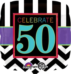 Pienet Foliopallot>Anagram International Inc, 7700 Anagram Drive, MN 55344-7307, USA, http://www.anagramballoons.com/ Happy Birthday celebrate 50 foliopallo