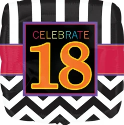 Pienet Foliopallot>Anagram International Inc, 7700 Anagram Drive, MN 55344-7307, USA, http://www.anagramballoons.com/ Happy Birthday celebrate 18 foliopallo