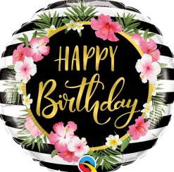 Pienet Foliopallot> Happy Birthday hibiscus foliopallo