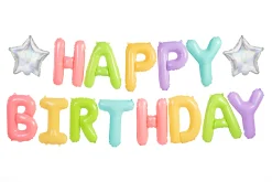 Syntymäpäivät|Syntymäpäivät>PartyDeco sp. z o.o. sp. k., ul. Kolumba 1, 70-035 Szczecin, www.partydeco.com Happy Birthday ilmalla täytettävä foliopallosetti