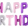 Syntymäpäivät|Syntymäpäivät>PartyDeco sp. z o.o. sp. k., ul. Kolumba 1, 70-035 Szczecin, www.partydeco.com Happy Birthday ilmalla täytettävä foliopallosetti hopea-pinkki