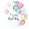 Syntymäpäivät|Syntymäpäivät>IV Beck / Amscan Europe GmbH, Dettinger Str. 148, 73230 Kirchheim/Teck, Germany, www.amscan-europe.com Happy Birthday ilmapallot pahvilautanen 8kpl/pkt