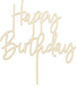 Syntymäpäivät|Syntymäpäivät>PartyDeco sp. z o.o. sp. k., ul. Kolumba 1, 70-035 Szczecin, www.partydeco.com Happy Birthday kakunkoriste puinen 16,5 cm