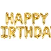 Syntymäpäivät|Syntymäpäivät>PartyDeco sp. z o.o. sp. k., ul. Kolumba 1, 70-035 Szczecin, www.partydeco.com Happy Birthday kirjaimet foliopallosetti kullanvärinen