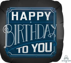 Pienet Foliopallot>Anagram International Inc, 7700 Anagram Drive, MN 55344-7307, USA, http://www.anagramballoons.com/ Happy Birthday musta foliopallo