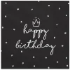 Syntymäpäivät|Syntymäpäivät>PartyDeco sp. z o.o. sp. k., ul. Kolumba 1, 70-035 Szczecin, www.partydeco.com Happy Birthday musta suuri lautasliina 20 kpl/pkt