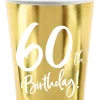 Lasit Ja Mukit>PartyDeco sp. z o.o. sp. k., ul. Kolumba 1, 70-035 Szczecin, www.partydeco.com Happy Birthday 60 pahvimuki korkeakiiltokulta 6 kpl/pkt