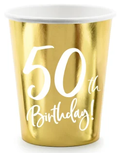 Lasit Ja Mukit>PartyDeco sp. z o.o. sp. k., ul. Kolumba 1, 70-035 Szczecin, www.partydeco.com Happy Birthday 50 pahvimuki korkeakiiltokulta 6 kpl/pkt
