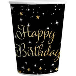 Syntymäpäivät|Syntymäpäivät>Juhlamaailma Happy Birthday pahvimuki 8 kpl/pkt