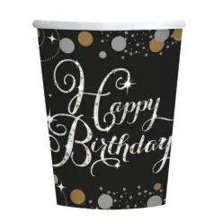 Syntymäpäivät|Syntymäpäivät>IV Beck / Amscan Europe GmbH, Dettinger Str. 148, 73230 Kirchheim/Teck, Germany, www.amscan-europe.com Happy Birthday pahvimuki 8 kpl/pkt
