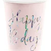 Lasit Ja Mukit>PartyDeco sp. z o.o. sp. k., ul. Kolumba 1, 70-035 Szczecin, www.partydeco.com Happy Birthday pahvimuki vaaleanpunainen 6 kpl/pkt