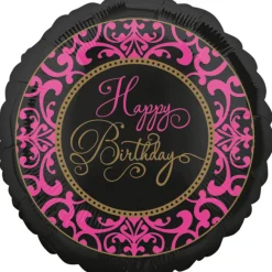 Pienet Foliopallot>Anagram International Inc, 7700 Anagram Drive, MN 55344-7307, USA, http://www.anagramballoons.com/ Happy Birthday pinkit kiehkurat foliopallo