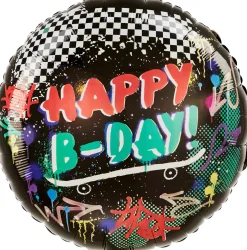 Pienet Foliopallot>Anagram International Inc, 7700 Anagram Drive, MN 55344-7307, USA, http://www.anagramballoons.com/ Happy birthday skttilauta foliopallo