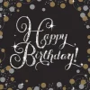 Syntymäpäivät|Syntymäpäivät>IV Beck / Amscan Europe GmbH, Dettinger Str. 148, 73230 Kirchheim/Teck, Germany, www.amscan-europe.com Happy Birthday, suuri lautasliina 16 kpl/pkt