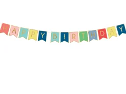 Muut Ripustettavat Koristeet|Viiri- Ja Kirjainnauhat>PartyDeco sp. z o.o. sp. k., ul. Kolumba 1, 70-035 Szczecin, www.partydeco.com Happy Birthday viirinauha värikäs 15 x 175 cm