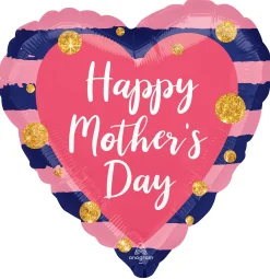 Pienet Foliopallot>Anagram International Inc, 7700 Anagram Drive, MN 55344-7307, USA, http://www.anagramballoons.com/ Happy Mother´s day sydän pinkki sininen foliopallo