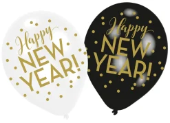 Uusi Vuosi>IV Beck / Amscan Europe GmbH, Dettinger Str. 148, 73230 Kirchheim/Teck, Germany, www.amscan-europe.com Happy new year ilmapallo 27,5, cm 6 kpl/pss