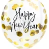 Painetut Ja Kuvioidut Ilmapallot>PartyDeco sp. z o.o. sp. k., ul. Kolumba 1, 70-035 Szczecin, www.partydeco.com Happy New Year konfetti-ilmapallo 27 cm 3 kpl/pss