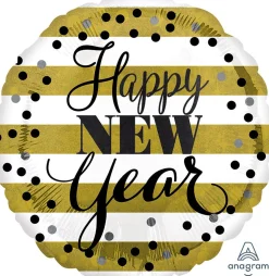 Pienet Foliopallot|Uusi Vuosi>Anagram International Inc, 7700 Anagram Drive, MN 55344-7307, USA, http://www.anagramballoons.com/ Happy New Year raidat foliopallo