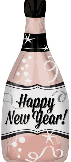 Muotofoliopallot|Uusi Vuosi>Anagram International Inc, 7700 Anagram Drive, MN 55344-7307, USA, http://www.anagramballoons.com/ Happy New Year Shampanjapullo ruusukulta pienmuotofolio