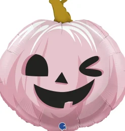Muotofoliopallot|Halloween>Grabo Intl Srl, Via del Lavoro 33, 47853 CORIANO, ITALY, www.graboballoons.com Hauska kurpitsa muotofoliopallo pinkki