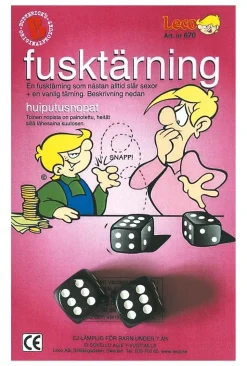 Pilailutuotteet|Muut Juhlatarvikkeet>Butterick's Leco AB, Sune Sågares Väg 4, 31038 SIMLÅNGSDALEN, www.buttericks.se Huiputusnopat