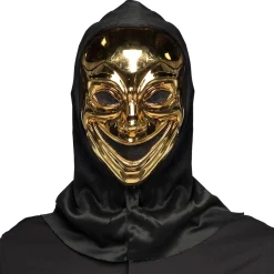 Naamarit Ja Silmikot|Halloween>Boland Party Partners, P. O. Box 518, AK ALPHEN A/D RIJN, https://boland.eu Hupullinen naamari kullanvärinen