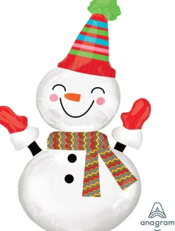 Muotofoliopallot>Anagram International Inc, 7700 Anagram Drive, MN 55344-7307, USA, http://www.anagramballoons.com/ Hymyilevä lumiukko muotofoliopallo