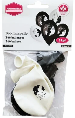 Painetut Ja Kuvioidut Ilmapallot>Ilmapallokeskus Balloon Center Oy Part of Toyrock Group, Tiilipojanlenkki 9, 01720 VANTAA, www.ilmapallokeskus.fi Ilmapallo Böö 30 cm 5 kpl/pss