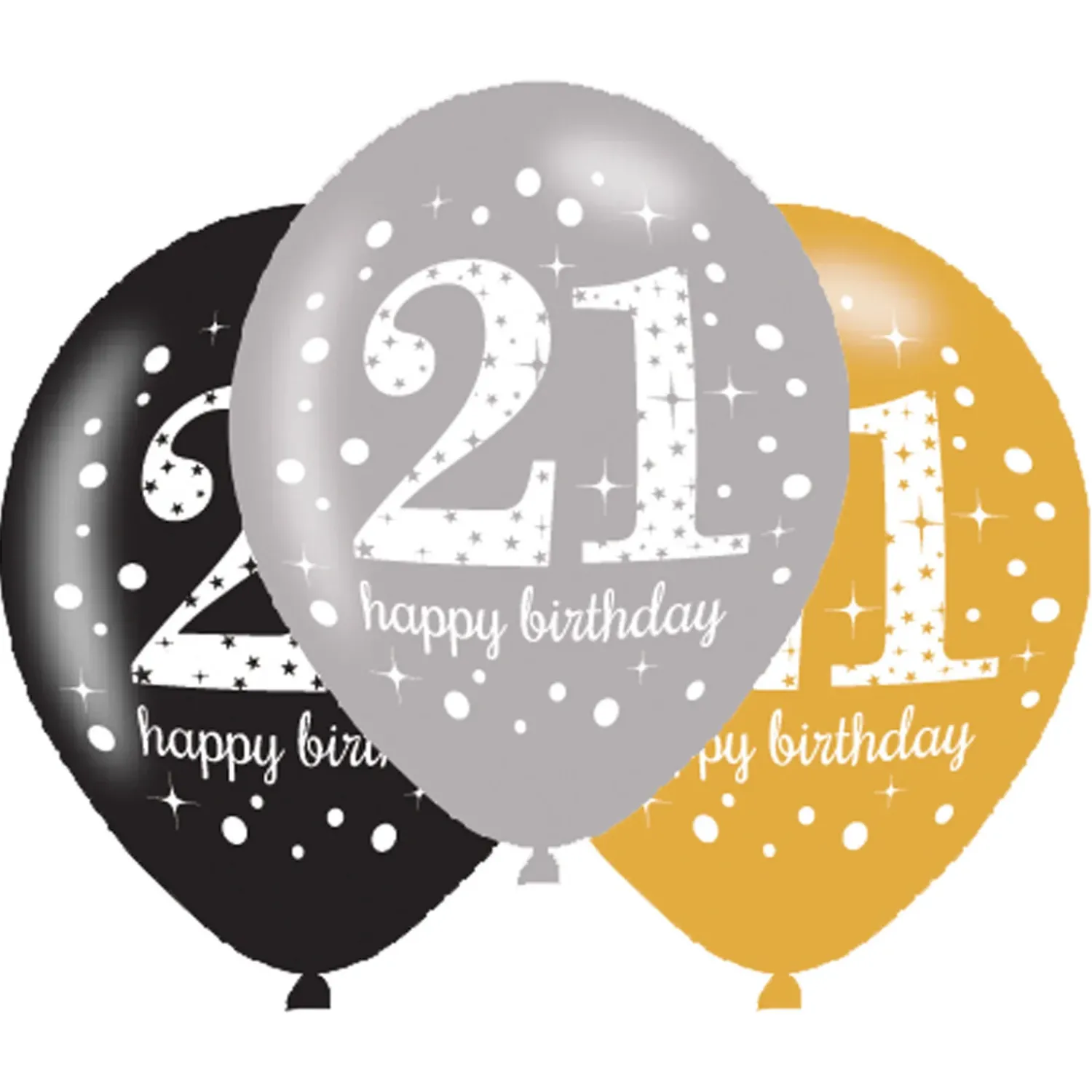 Syntymäpäivät|Syntymäpäivät>IV Beck / Amscan Europe GmbH, Dettinger Str. 148, 73230 Kirchheim/Teck, Germany, www.amscan-europe.com Ilmapallo 28 cm 21 Happy Birthday 6 kpl/pss