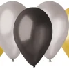 Yksiväriset Ilmapallot>Ilmapallokeskus Balloon Center Oy Part of Toyrock Group, Tiilipojanlenkki 9, 01720 VANTAA, www.ilmapallokeskus.fi Ilmapallo 28 cm metallinhohtomusta, kulta ja hopea 5 kpl/pss