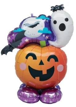 Halloween>Anagram International Inc, 7700 Anagram Drive, MN 55344-7307, USA, http://www.anagramballoons.com/ Iloinen kurpitsa ilmatäytteinen erikoisfoliopallo