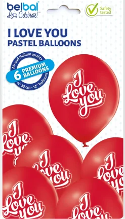 Ystävänpäivä>Belbal sp.zo.o, ul.Skarszewska 1, 83 - 110 Tczew, www.belbal.com I love you ilmapallo 30 cm punainen 6 kpl/pkt
